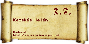 Kecskés Helén névjegykártya